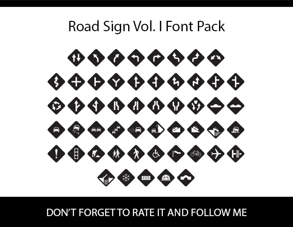 Road Sign Vol I Font Pack Road Sign Vol I Font Pack