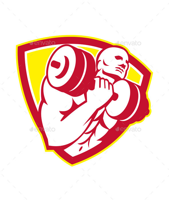 GraphicRiver Bodybuilder Lifting Dumbbell Shield 8819473 GraphicRiver Bodybuilder Lifting Dumbbell Shield 8819473