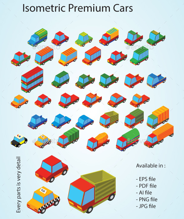 GraphicRiver Isometric Premium Cars 8821876 GraphicRiver Isometric Premium Cars 8821876