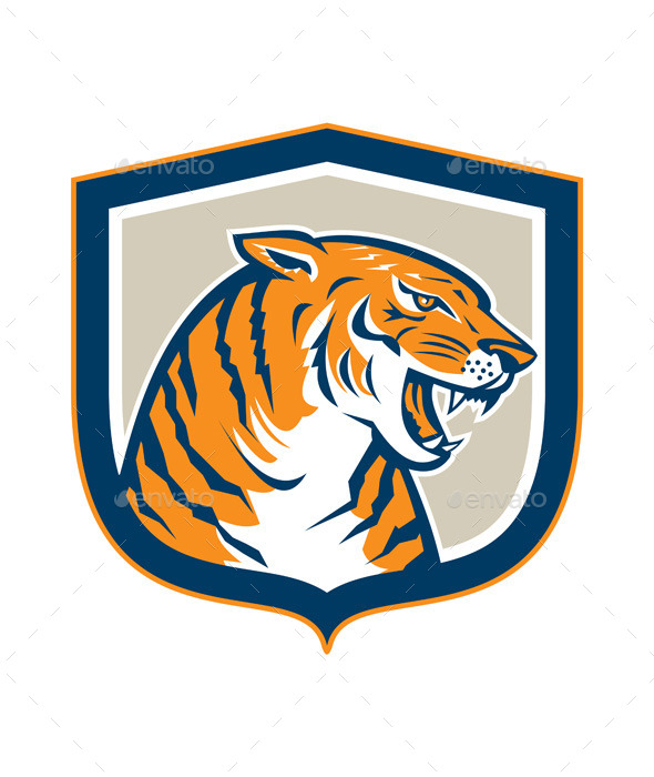 GraphicRiver Angry Tiger Head Sitting Growling Shield Retro 8822575 GraphicRiver Angry Tiger Head Sitting Growling Shield Retro 8822575