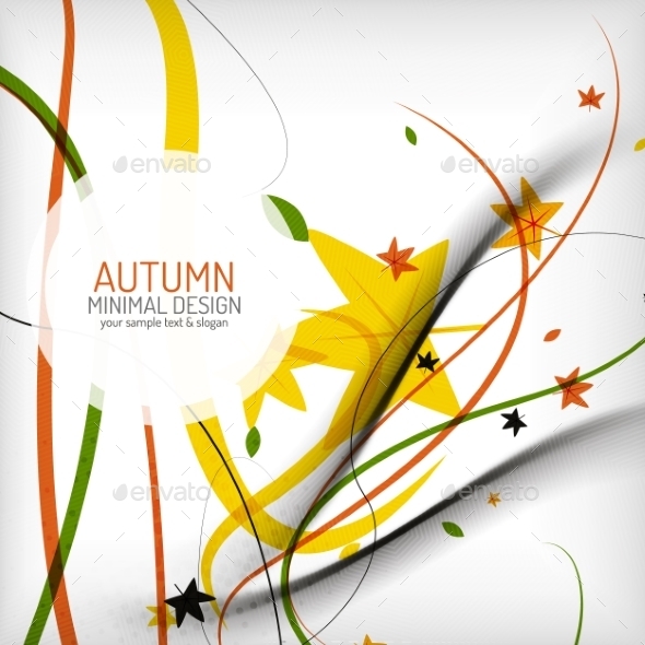 GraphicRiver Autumn Floral Wave on White Background 8822699 GraphicRiver Autumn Floral Wave on White Background 8822699
