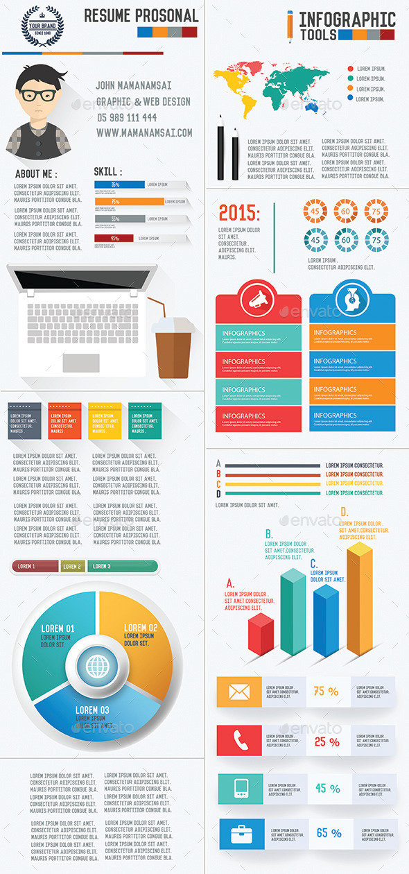 GraphicRiver Resume Infographic Design 8823880 GraphicRiver Resume Infographic Design 8823880