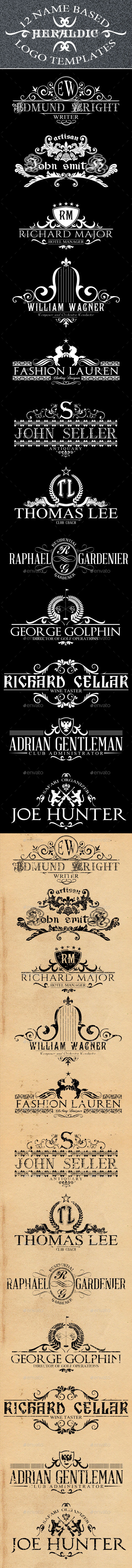 GraphicRiver 12 Name Based Heraldic Logo Templates 8824070 GraphicRiver 12 Name Based Heraldic Logo Templates 8824070