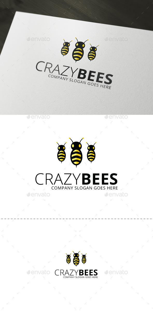GraphicRiver CrazyBees Logo Template 8827126 GraphicRiver CrazyBees Logo Template 8827126
