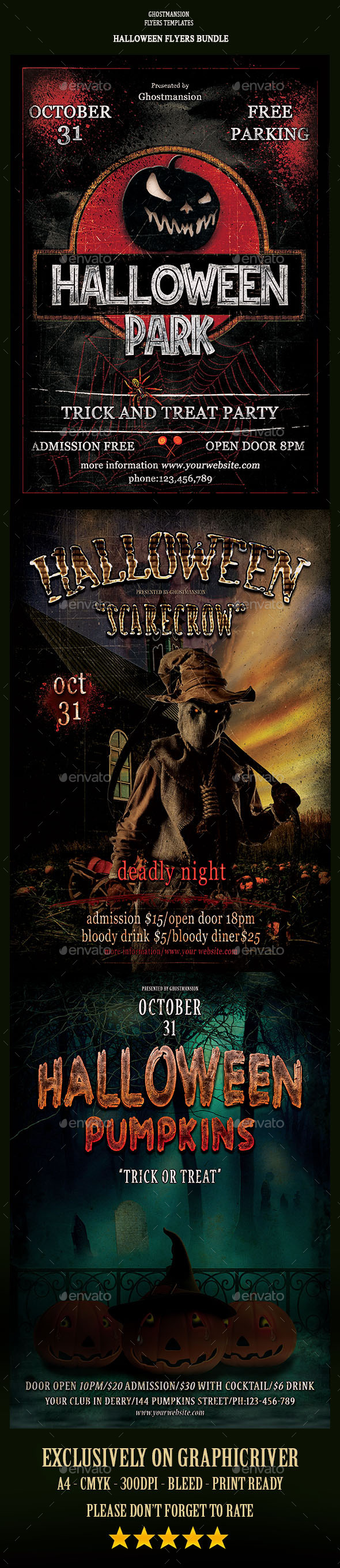GraphicRiver Halloween Flyer Bundle 8828586 GraphicRiver Halloween Flyer Bundle 8828586