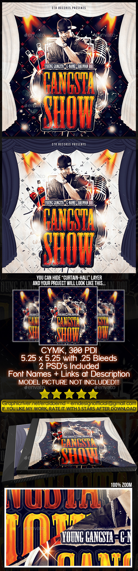 GraphicRiver Album Mixtape CD Cover Gangsta Show 8830315 GraphicRiver Album Mixtape CD Cover Gangsta Show 8830315