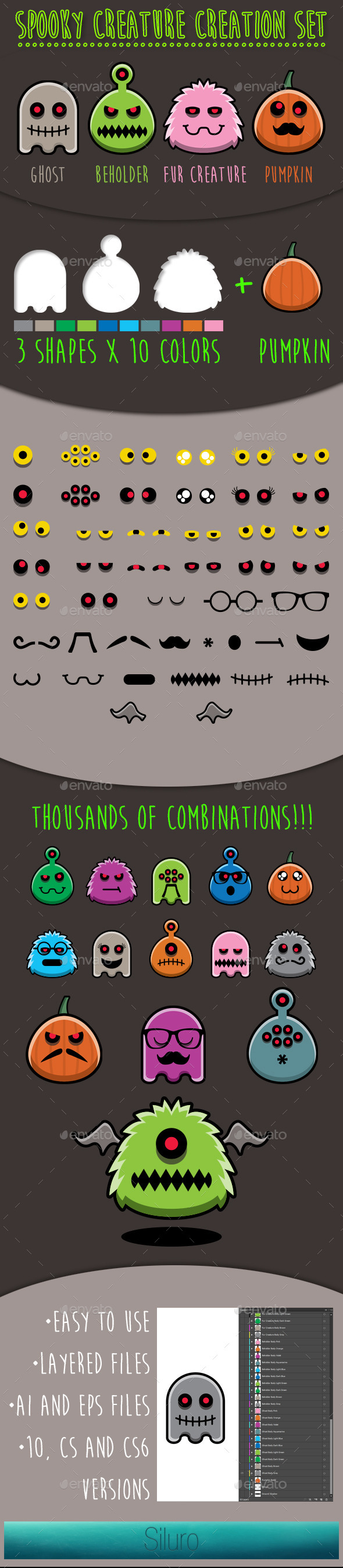 GraphicRiver Spooky Creature Creation Set 8830563 GraphicRiver Spooky Creature Creation Set 8830563