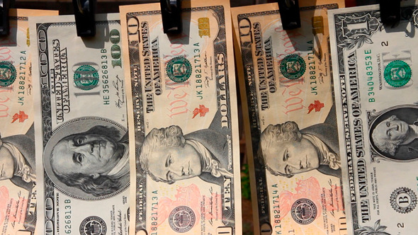 Paper Dollars On Rope 2 Paper Dollars On Rope 2