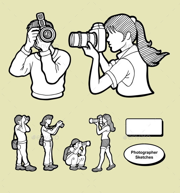 GraphicRiver Photographer Sketches 8834120 GraphicRiver Photographer Sketches 8834120