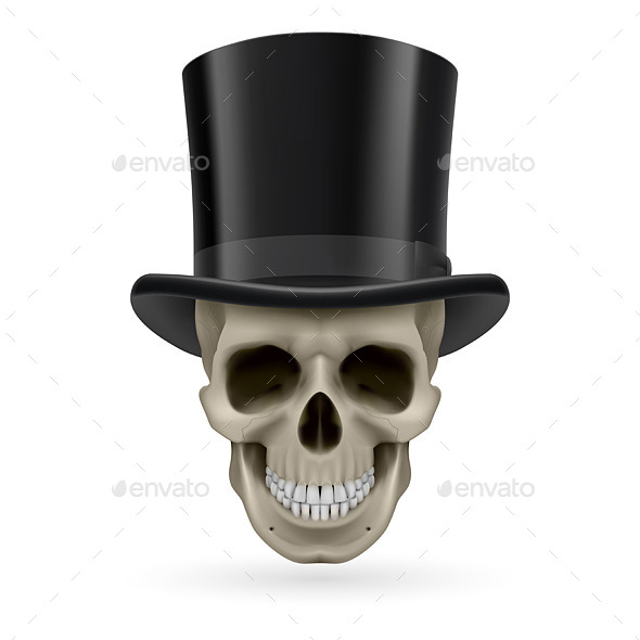 GraphicRiver Human Skull with Hat On 8835731 GraphicRiver Human Skull with Hat On 8835731