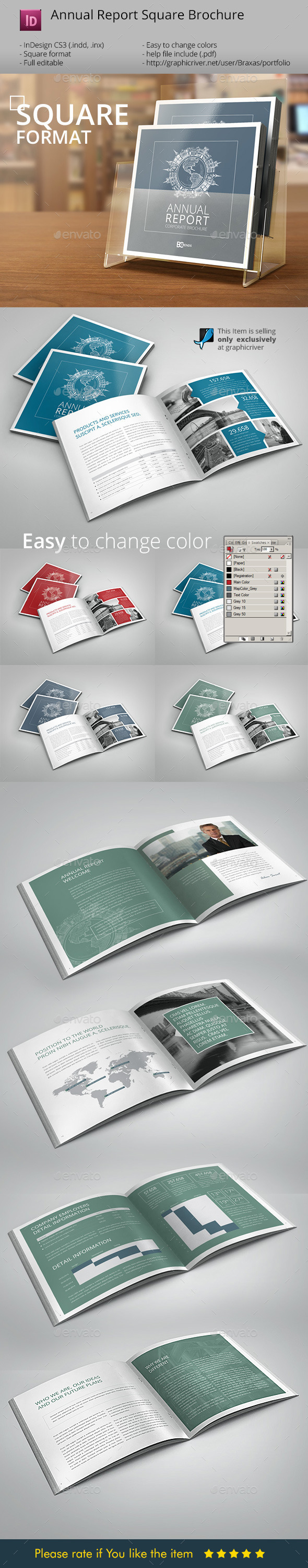 GraphicRiver Annual Report InDesign Square Brochure 8837441 GraphicRiver Annual Report InDesign Square Brochure 8837441