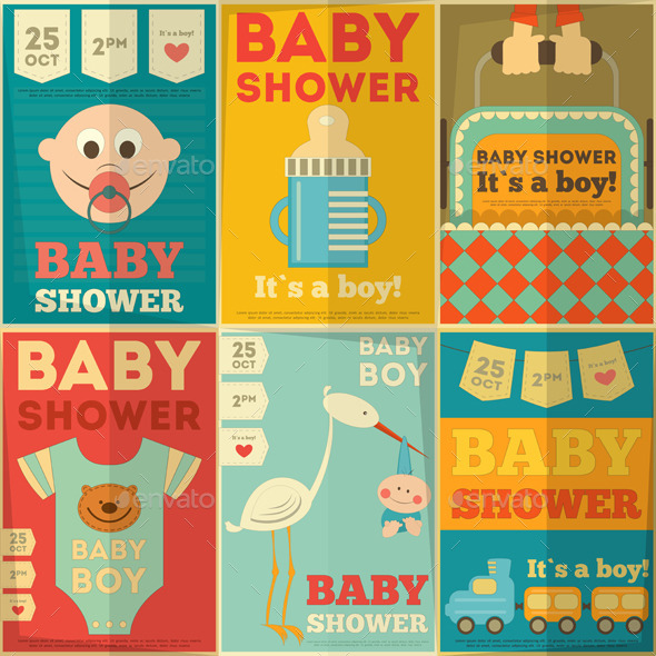 GraphicRiver Baby Shower Posters 8837867 GraphicRiver Baby Shower Posters 8837867