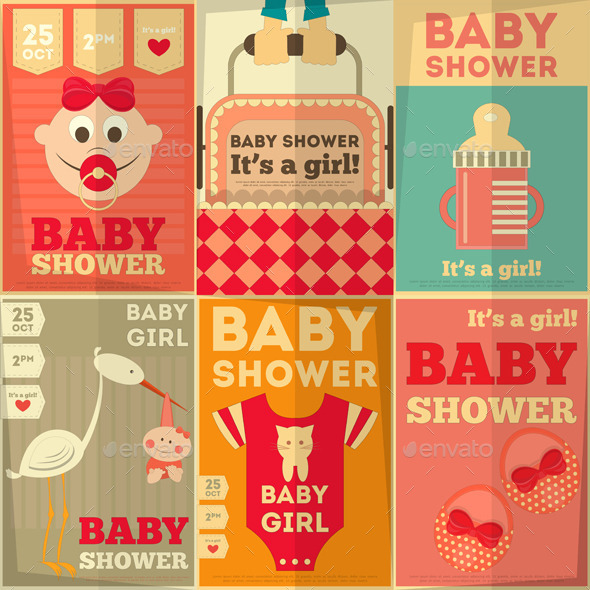 GraphicRiver Baby Shower Posters 8837941 GraphicRiver Baby Shower Posters 8837941