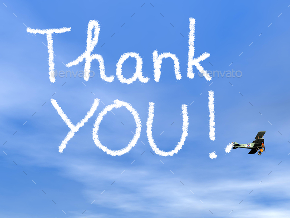 Thank you message from biplan smoke - 3D render (Misc) Photo Download