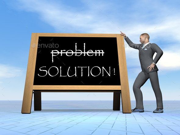 Businessman solution message - 3D render (Misc) Photo Download