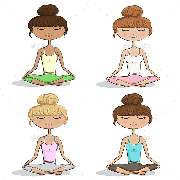 Girl Practicing Yoga (People)