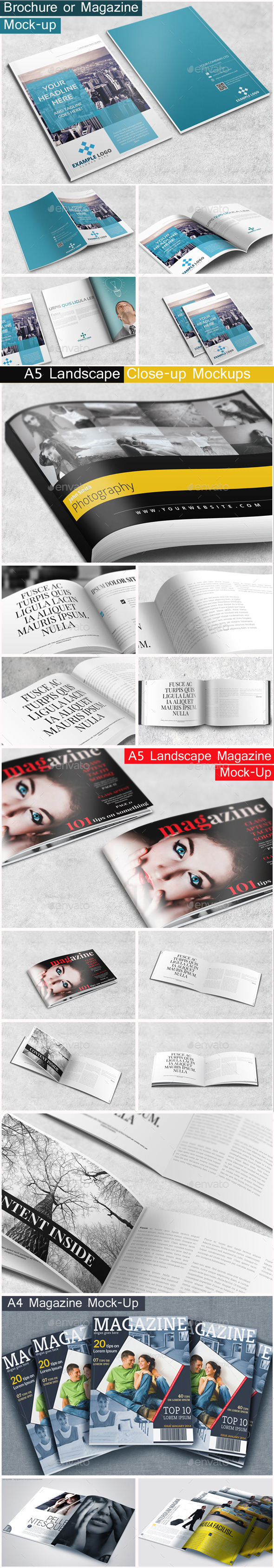 Brochure Magazine Mock-Up Bundle Brochure Magazine Mock-Up Bundle