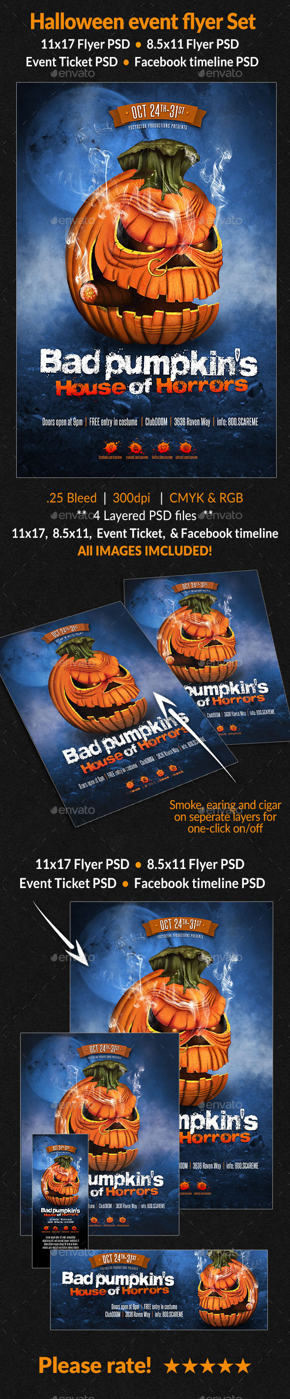 GraphicRiver Halloween Event Flyer Set 8834111 GraphicRiver Halloween Event Flyer Set 8834111