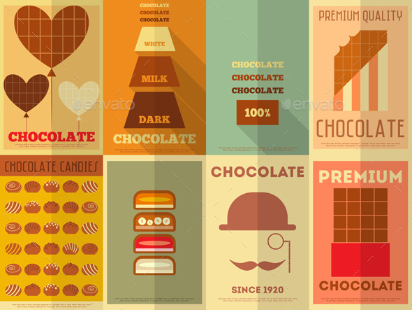 GraphicRiver Retro Chocolate Posters Collection 8842676 GraphicRiver Retro Chocolate Posters Collection 8842676