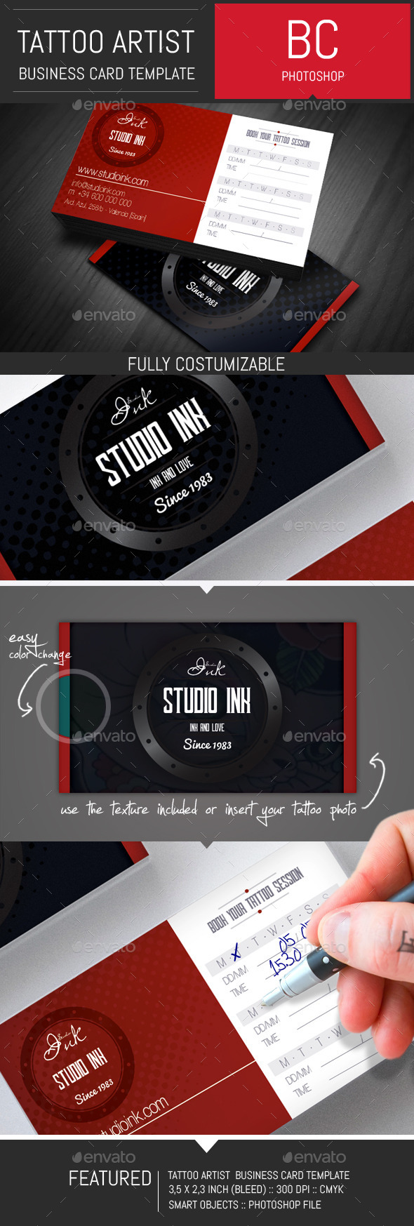 GraphicRiver Tattoo Artist Business Card Template 8843590 GraphicRiver Tattoo Artist Business Card Template 8843590