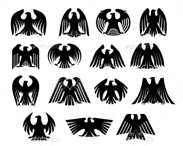 GraphicRiver Eagle Heraldry Silhouettes Set 8843774 GraphicRiver Eagle Heraldry Silhouettes Set 8843774