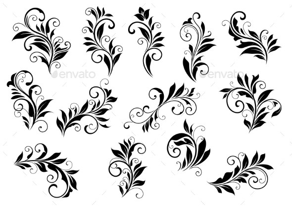 GraphicRiver Retro Floral Motifs and Foliate Vignettes Set 8843781 GraphicRiver Retro Floral Motifs and Foliate Vignettes Set 8843781