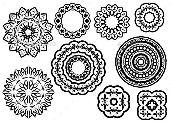 GraphicRiver Circle Vignette Lace Ornaments Set 8846925 GraphicRiver Circle Vignette Lace Ornaments Set 8846925