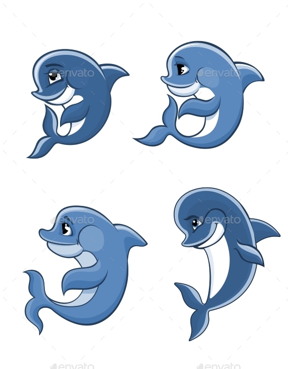 GraphicRiver Cartoon Dolphin Calves Set 8846956 GraphicRiver Cartoon Dolphin Calves Set 8846956