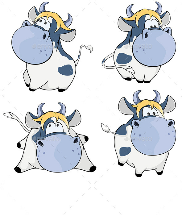 GraphicRiver Set of Cows Cartoon 8847328 GraphicRiver Set of Cows Cartoon 8847328