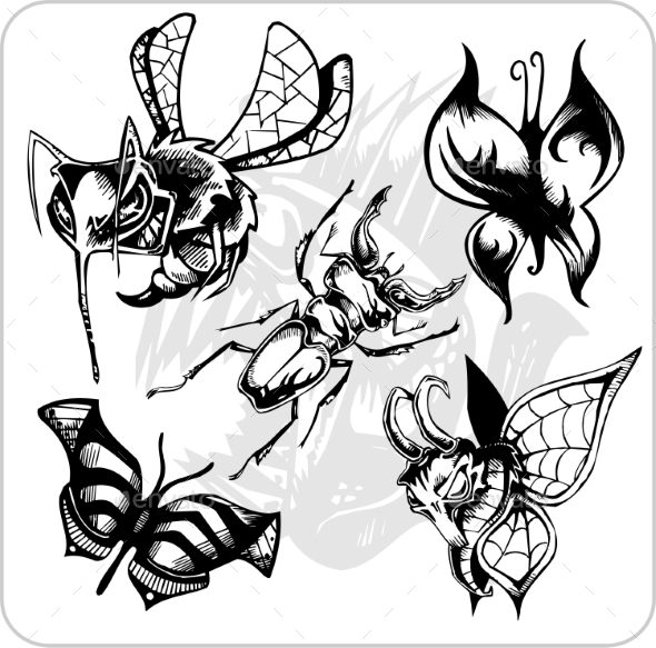 GraphicRiver Aggressive Insects Set 8847339 GraphicRiver Aggressive Insects Set 8847339