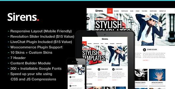 Sirens Multi-Purpose Stylish Business Theme Sirens Multi-Purpose Stylish Business Theme