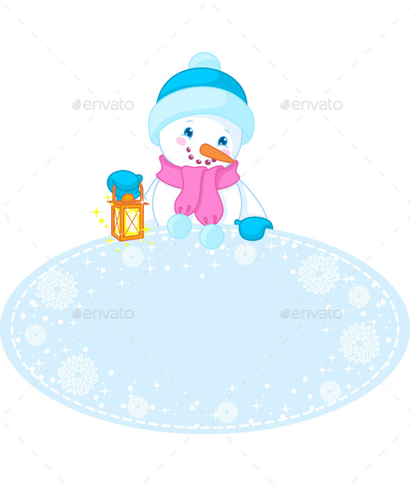 GraphicRiver Christmas Frame and Snowman 8849314 GraphicRiver Christmas Frame and Snowman 8849314