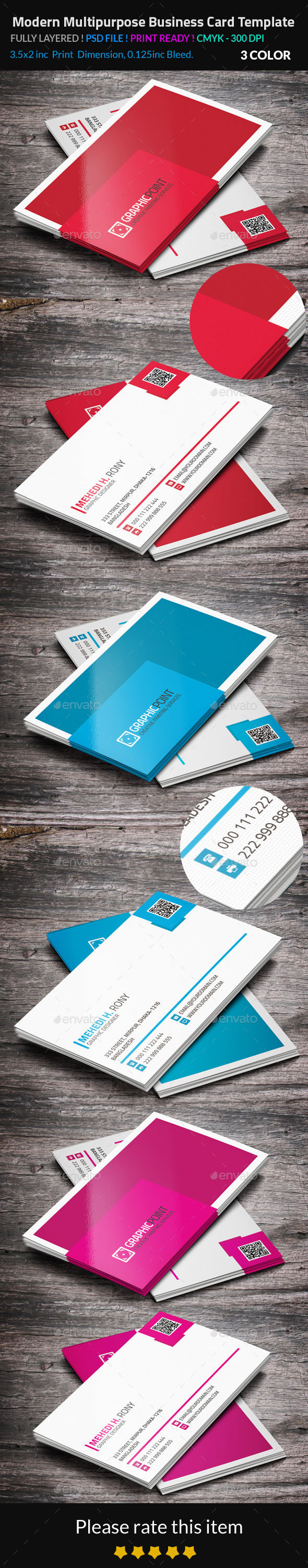 Modern Multipurpose Business Card Template Modern Multipurpose Business Card Template