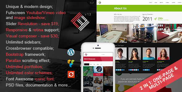 Loft Studio 2 in 1 Parallax Wordpress Theme Loft Studio 2 in 1 Parallax Wordpress Theme