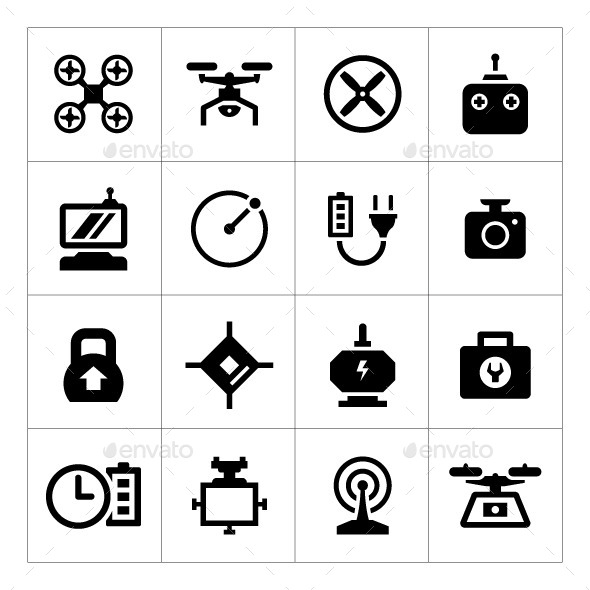 GraphicRiver Set Icons of Quadrocopter Multicopter and Drone 8849999 GraphicRiver Set Icons of Quadrocopter Multicopter and Drone 8849999