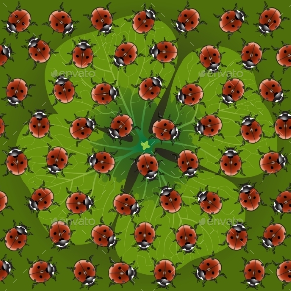 GraphicRiver Seamless Pattern Clover with Ladybug 8850151 GraphicRiver Seamless Pattern Clover with Ladybug 8850151