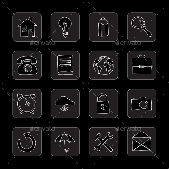 GraphicRiver Hand Drawn Flat Icons 8850329 GraphicRiver Hand Drawn Flat Icons 8850329