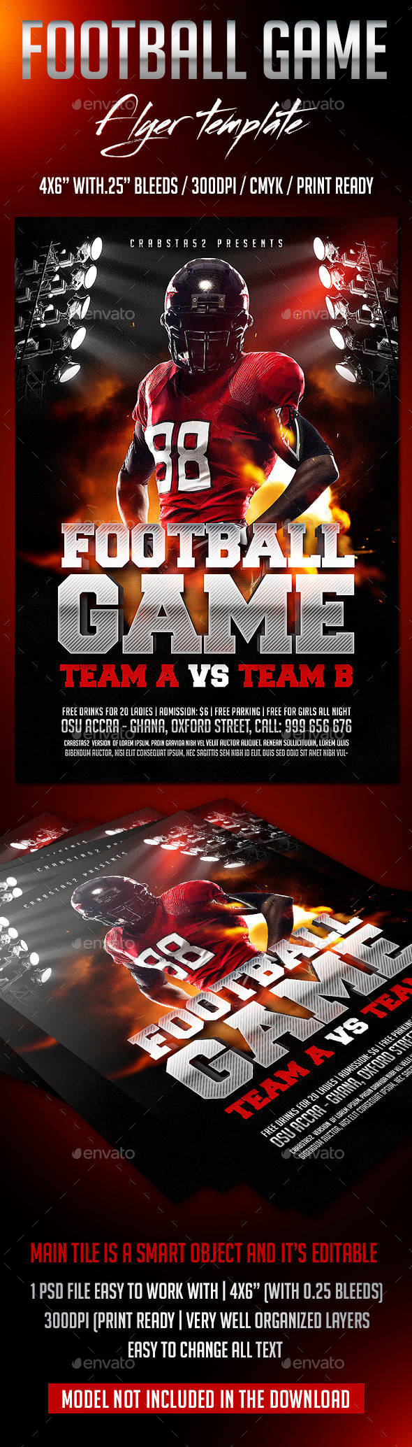GraphicRiver Football Game Flyer Template 8851623 GraphicRiver Football Game Flyer Template 8851623