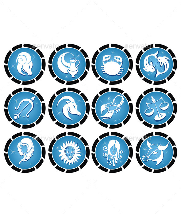 Set of Zodiac Symbols (Decorative Symbols)