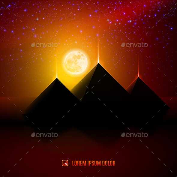 Red and Orange Night Desert Landscape (Landscapes)