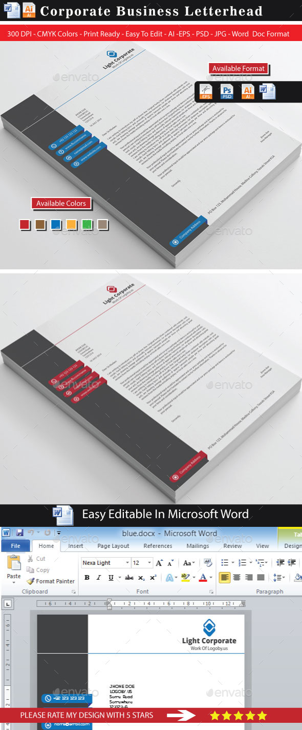 GraphicRiver Modern Corporate Clean Letterhead 8845827 GraphicRiver Modern Corporate Clean Letterhead 8845827