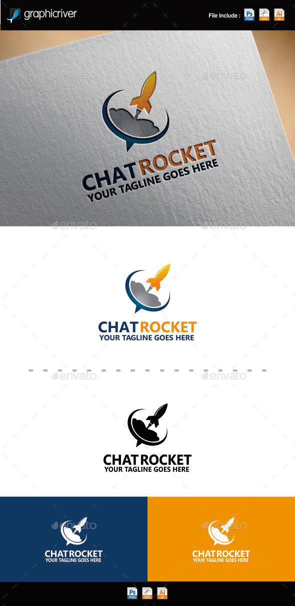 GraphicRiver Chat Rocket Logo Template 8851701 GraphicRiver Chat Rocket Logo Template 8851701