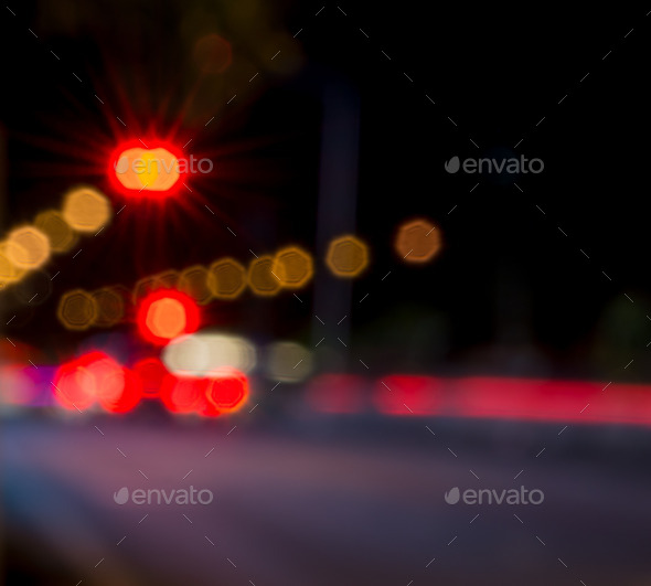 Abstract defocused lights of the night city bokeh background (Misc) Photo Download