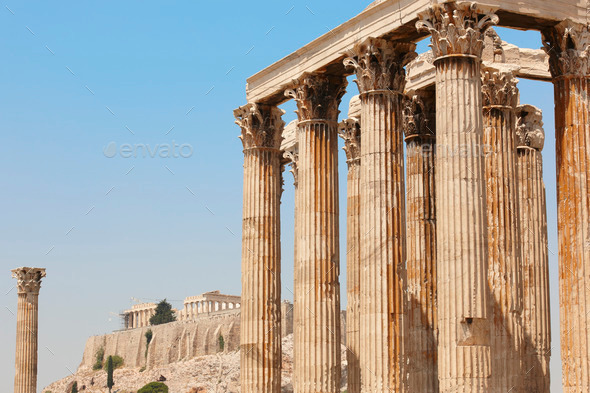 Temple of Zeus and Acropolis in Athens. Greece (Misc) Photo Download