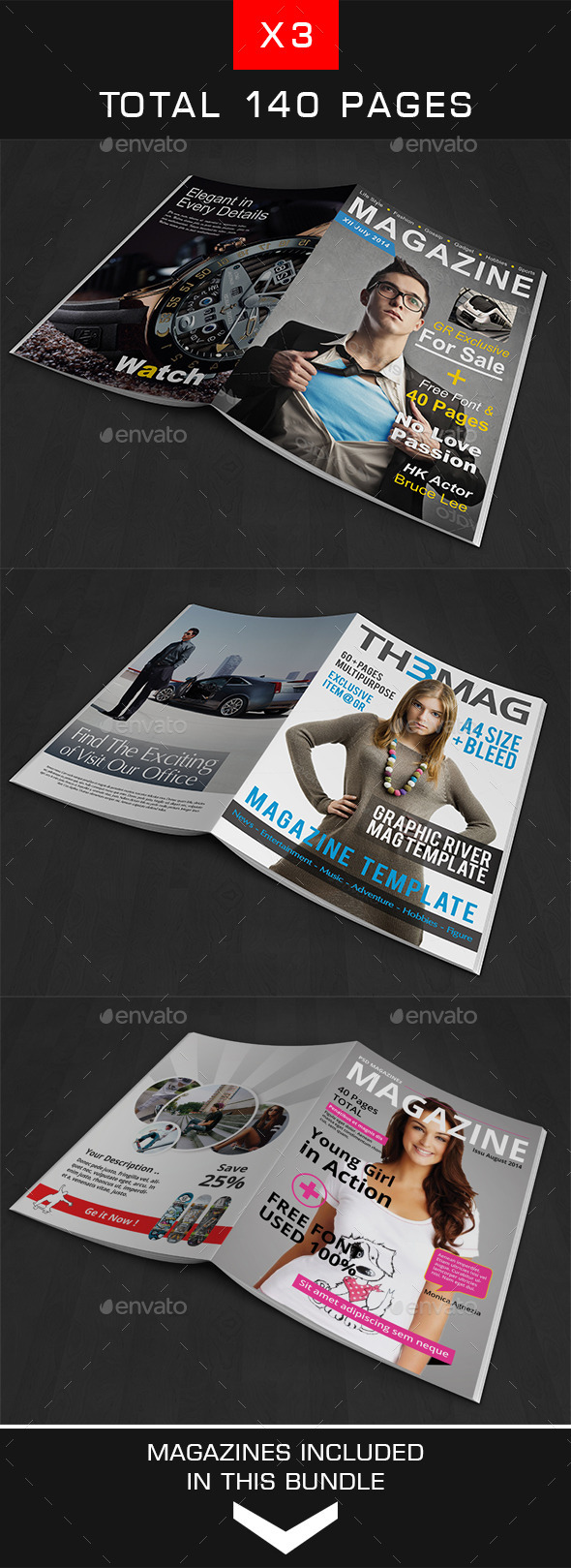 GraphicRiver A4 Magazine Bundle 8858132 GraphicRiver A4 Magazine Bundle 8858132