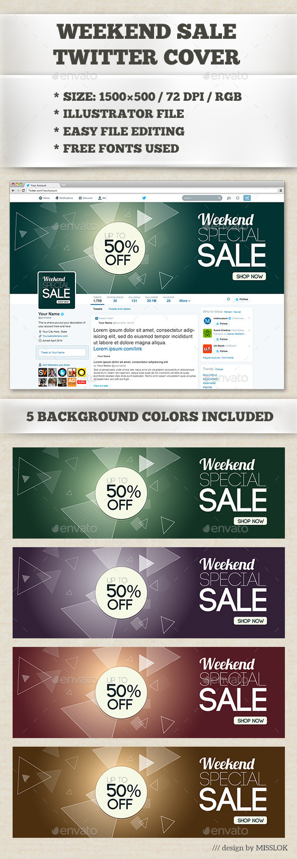 GraphicRiver Weekend Sale Twitter Cover 8858426 GraphicRiver Weekend Sale Twitter Cover 8858426