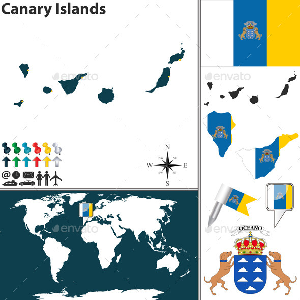 GraphicRiver Map of Canary Islands 8861092 GraphicRiver Map of Canary Islands 8861092
