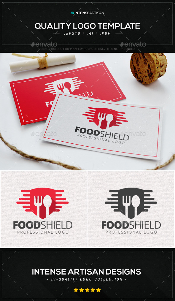 GraphicRiver Food Shield Logo Template 8861733 GraphicRiver Food Shield Logo Template 8861733
