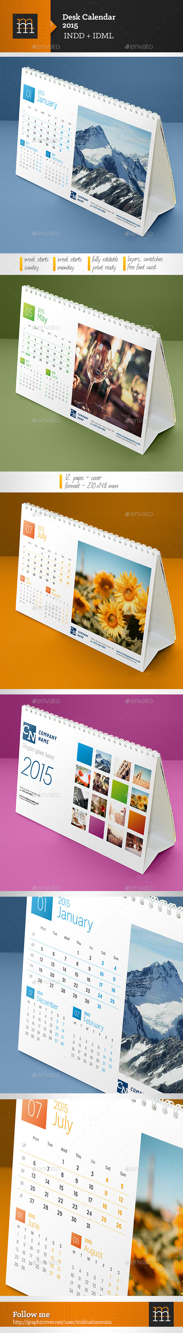 GraphicRiver Desk Calendar 2015 8861786 GraphicRiver Desk Calendar 2015 8861786