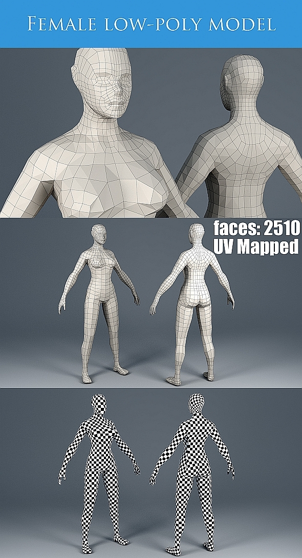 3DOcean Low poly female body 8866077 3DOcean Low poly female body 8866077
